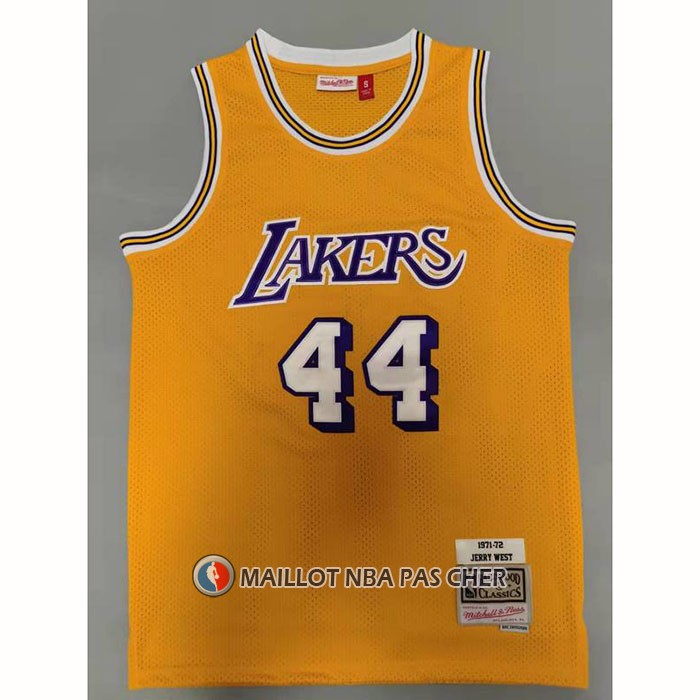 Maillot Los Angeles Lakers Jerry West NO 44 Mitchell & Ness 1971-72 Jaune